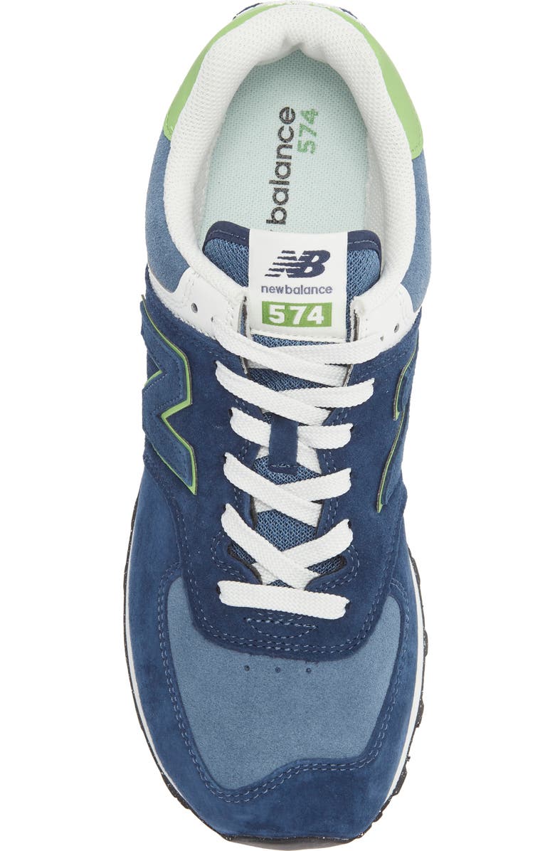 New Balance 574 Sneaker, Alternate, color, Nb Navy/ Alpine Green