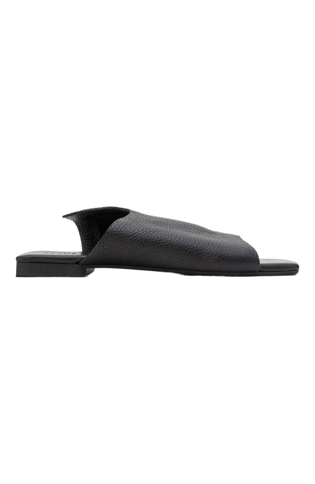 Forever & Always Shoes Orianna Leather Slide Sandal, Alternate, color, Black Leather