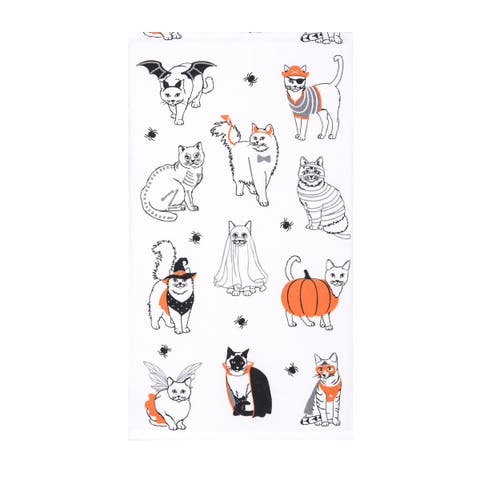 Halloween Costume Cats 100% Cotton Flour Sack Dishtowel