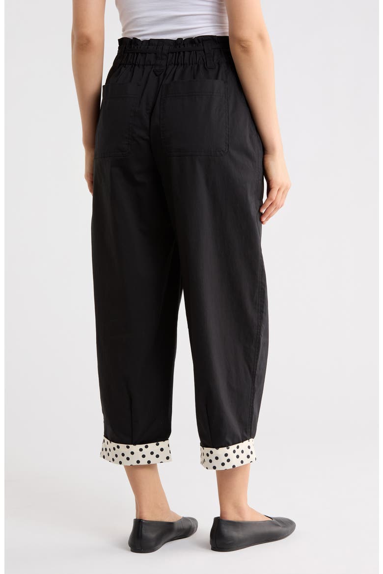 Paperbag Waist Barrel Pants, Alternate, color, BLACK