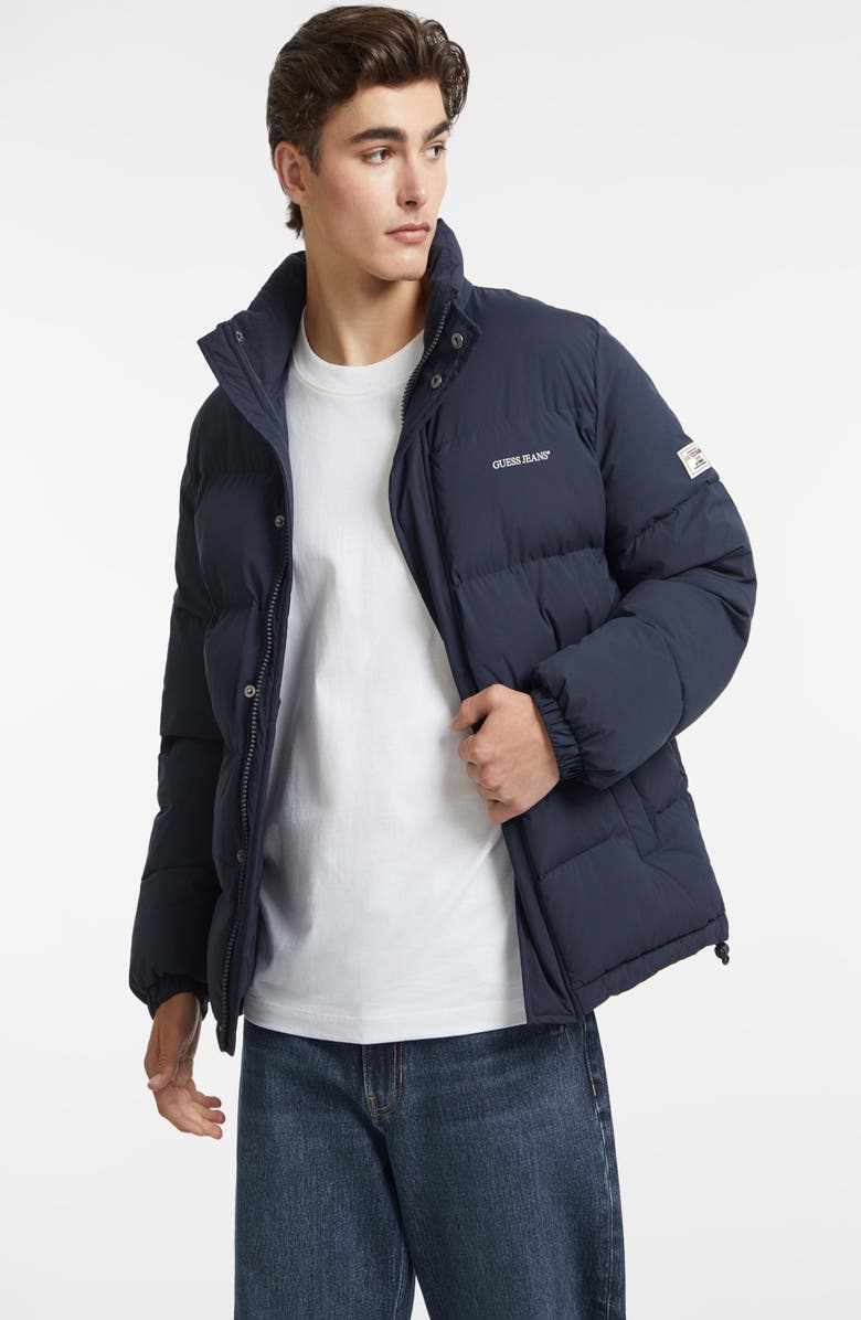 GUESS JEANS Puffer Jacket, Alternate, color, Navy