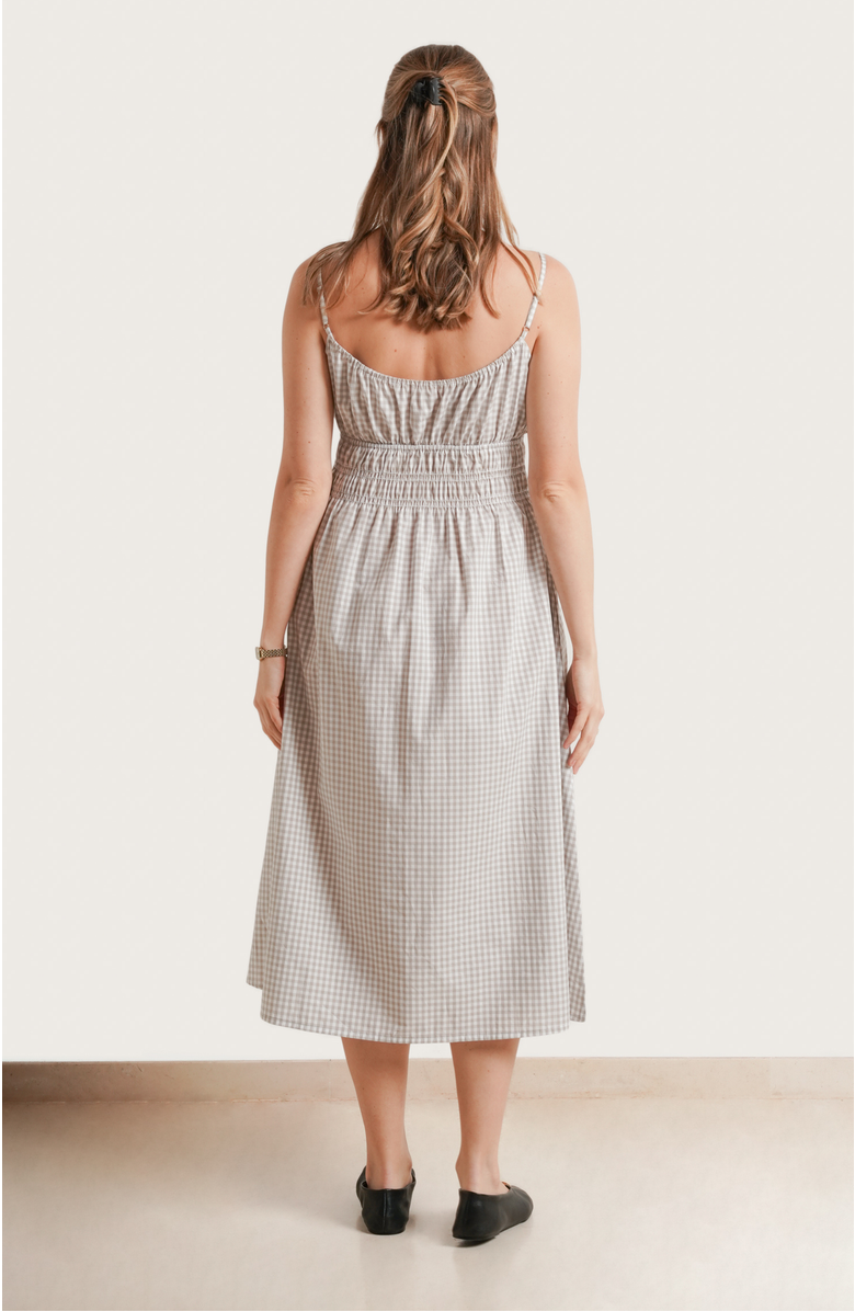 Nom Maternity Roma Maternity & Nursing Dress, Alternate, color, Taupe Gingham