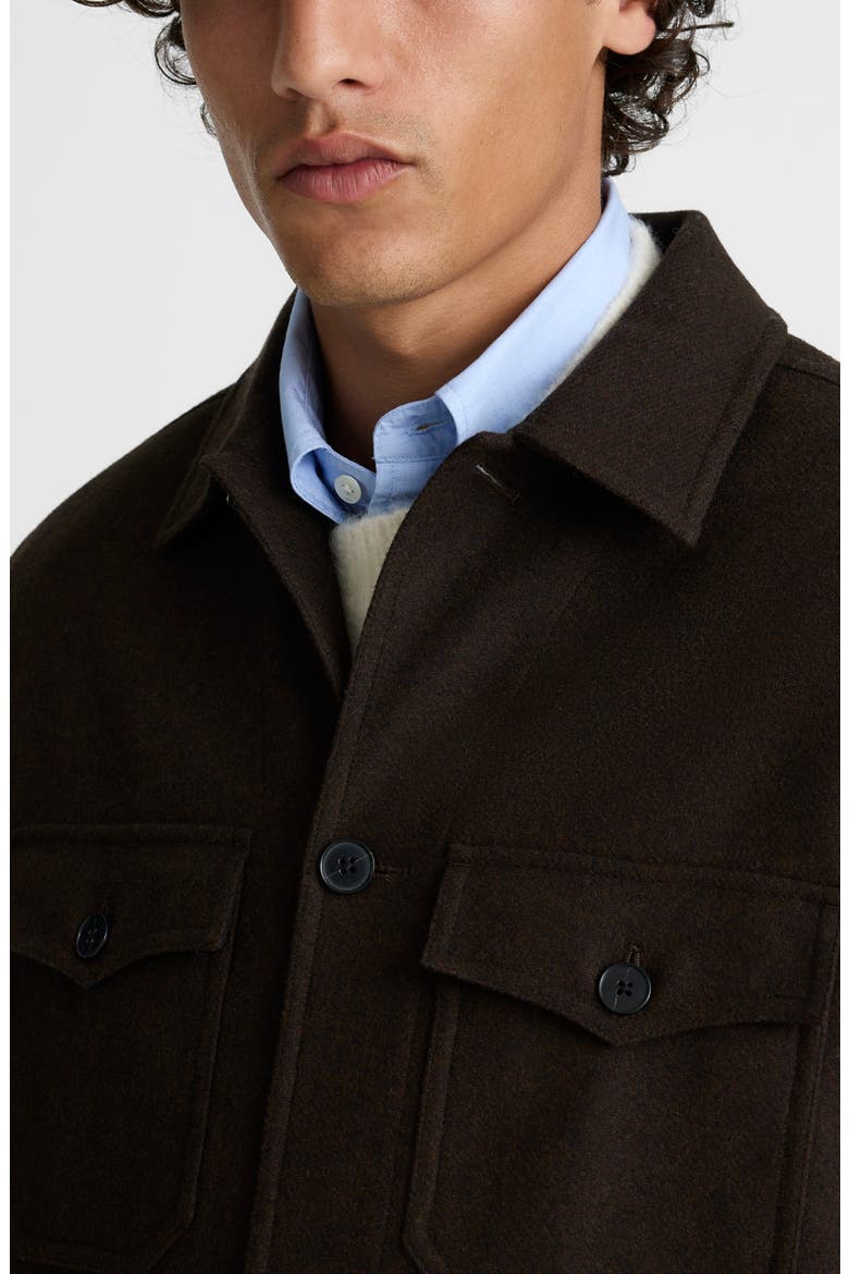 Patch Pocket Wool Blend Jacket, Alternate, color, CHOCOLATE