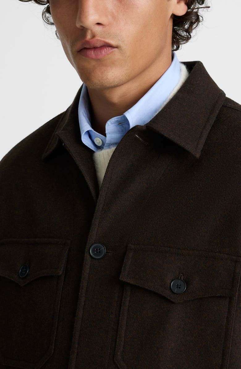 Madewell Patch Pocket Wool Blend Jacket, Alternate, color, Chocolate