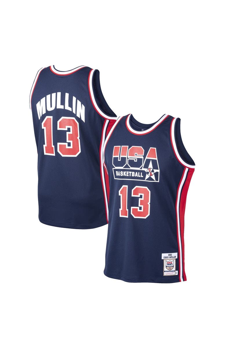 Mitchell & Ness Men's Mitchell & Ness Chris Mullin Navy USA Basketball 1992 Dream Team Authentic Jersey, Main, color, Navy