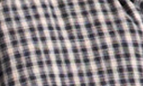 Topshop Micro Check Puffer Bomber Jacket In Black