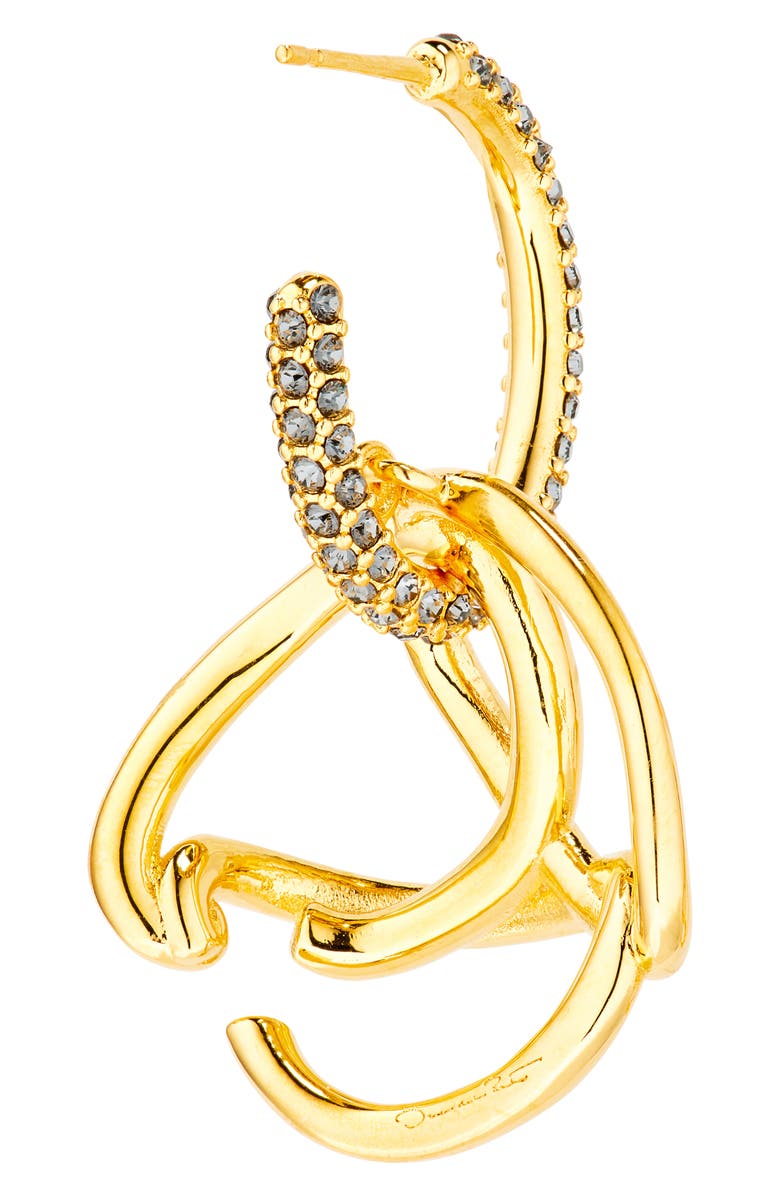 Oscar de la Renta Braided 'O' Drop Hoop Earrings, Alternate, color, Smoke