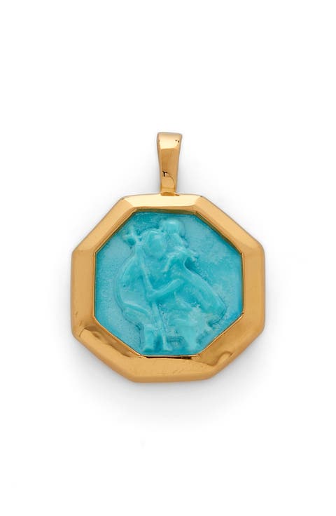 Turquoise Saint Christopher Pendant Charm