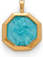 Monica Vinader Turquoise Saint Christopher Pendant Charm