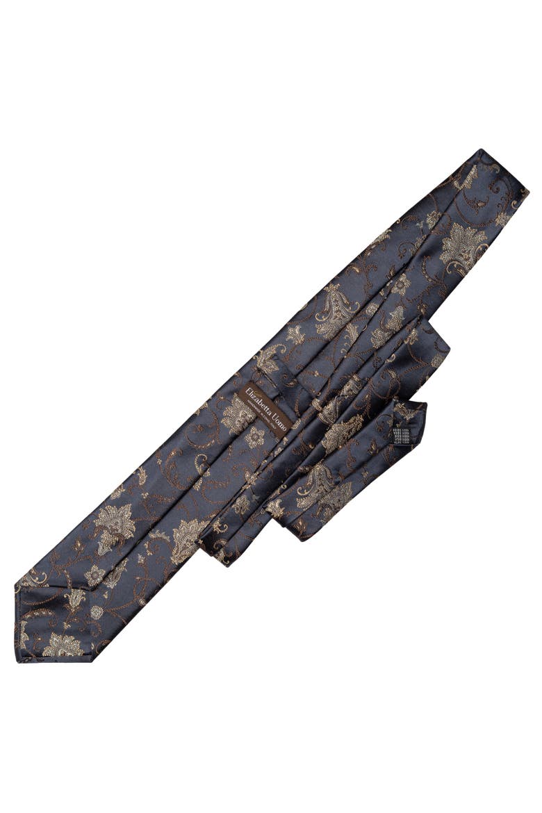 Prosecco - Extra Long  Silk Jacquard Tie for Men, Alternate, color, Midnight Blue