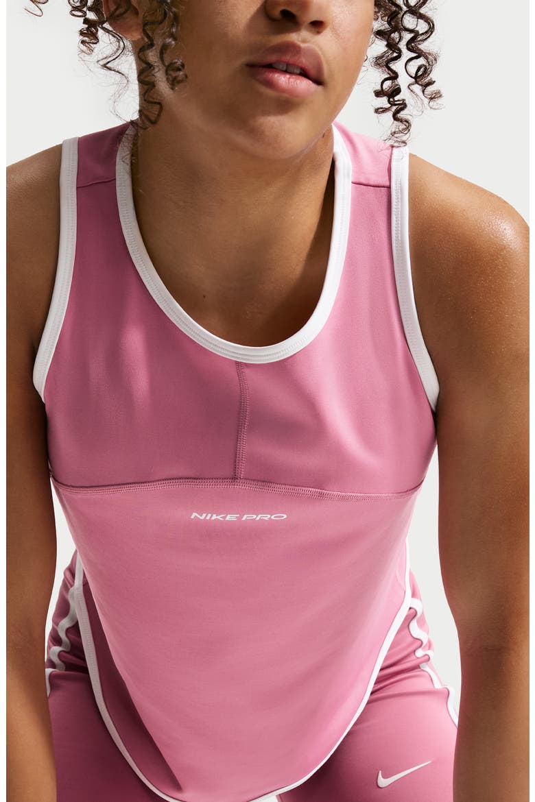 Kids' Dri-FIT Tank Top, Alternate, color, PEONY/ WHITE/ WHITE