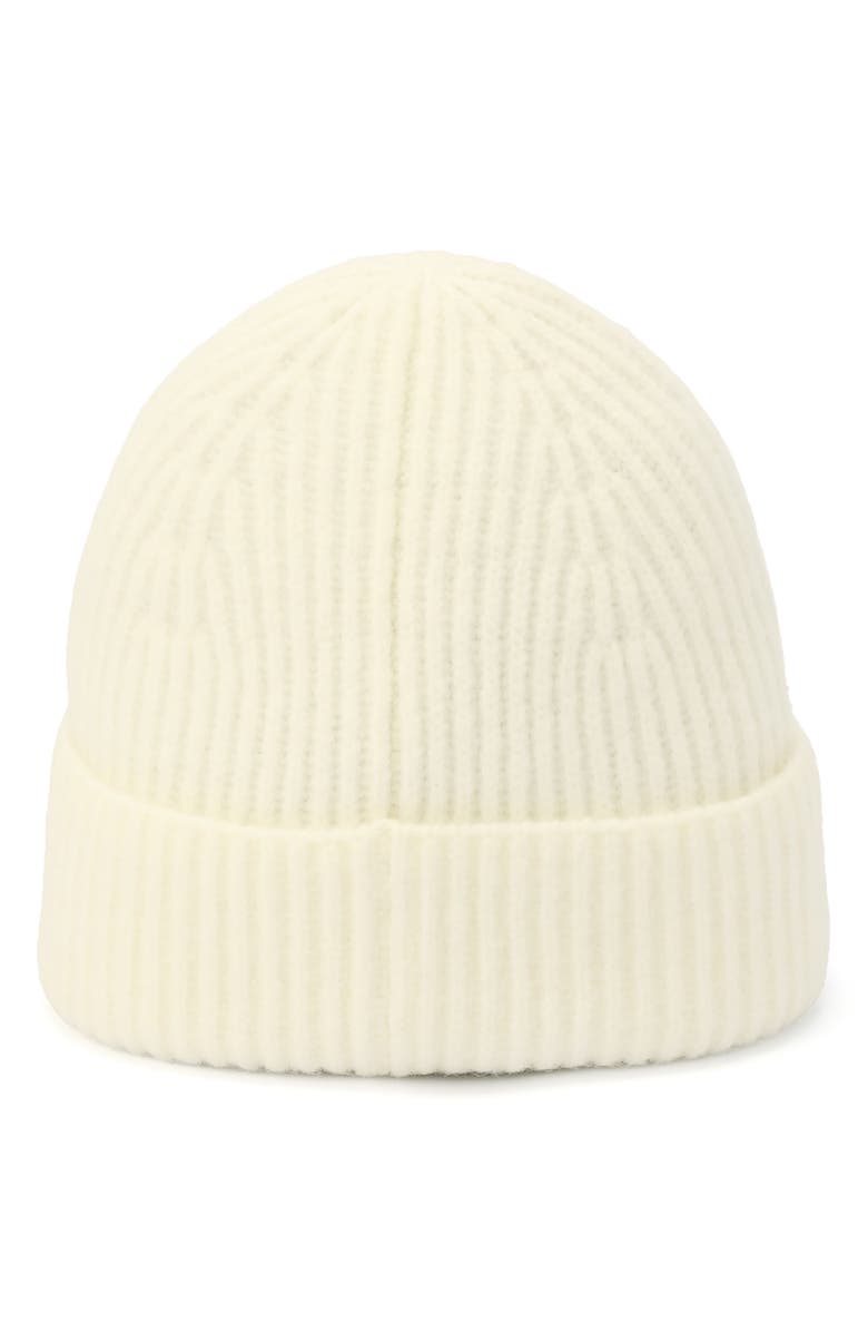 Kate Spade New York Velvet Bow Rib Beanie, Alternate, color, Cream