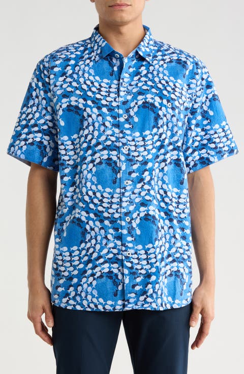 Nova Wave Get Reel Short Sleeve Button-Up Shirt