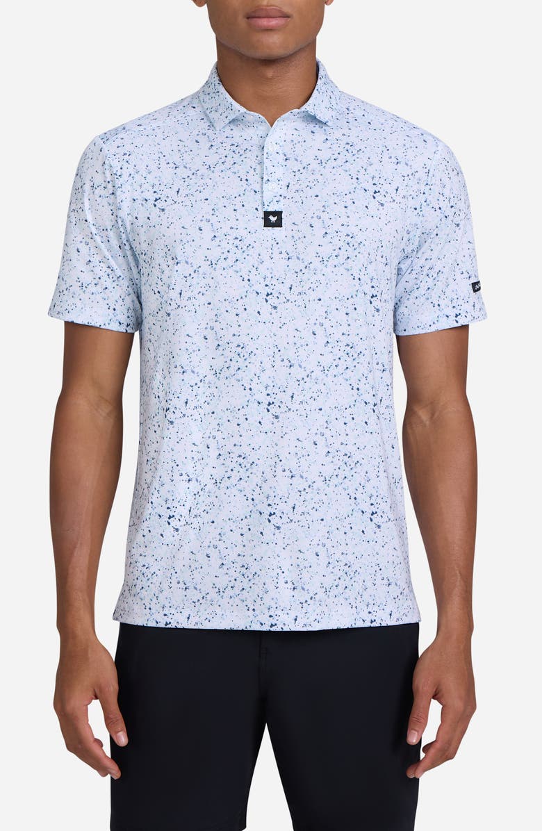 Bad Birdie Core Spatter Print Performance Golf Polo, Main, color, Paint Splatter  Navy