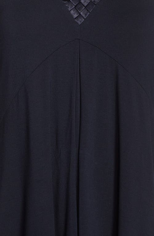 Midnight By Carole Hochman Charmeuse Trim Jersey Pajamas In Black