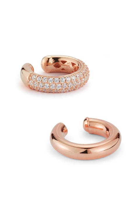 Set of 2 Cubic Zirconia Ear Cuffs