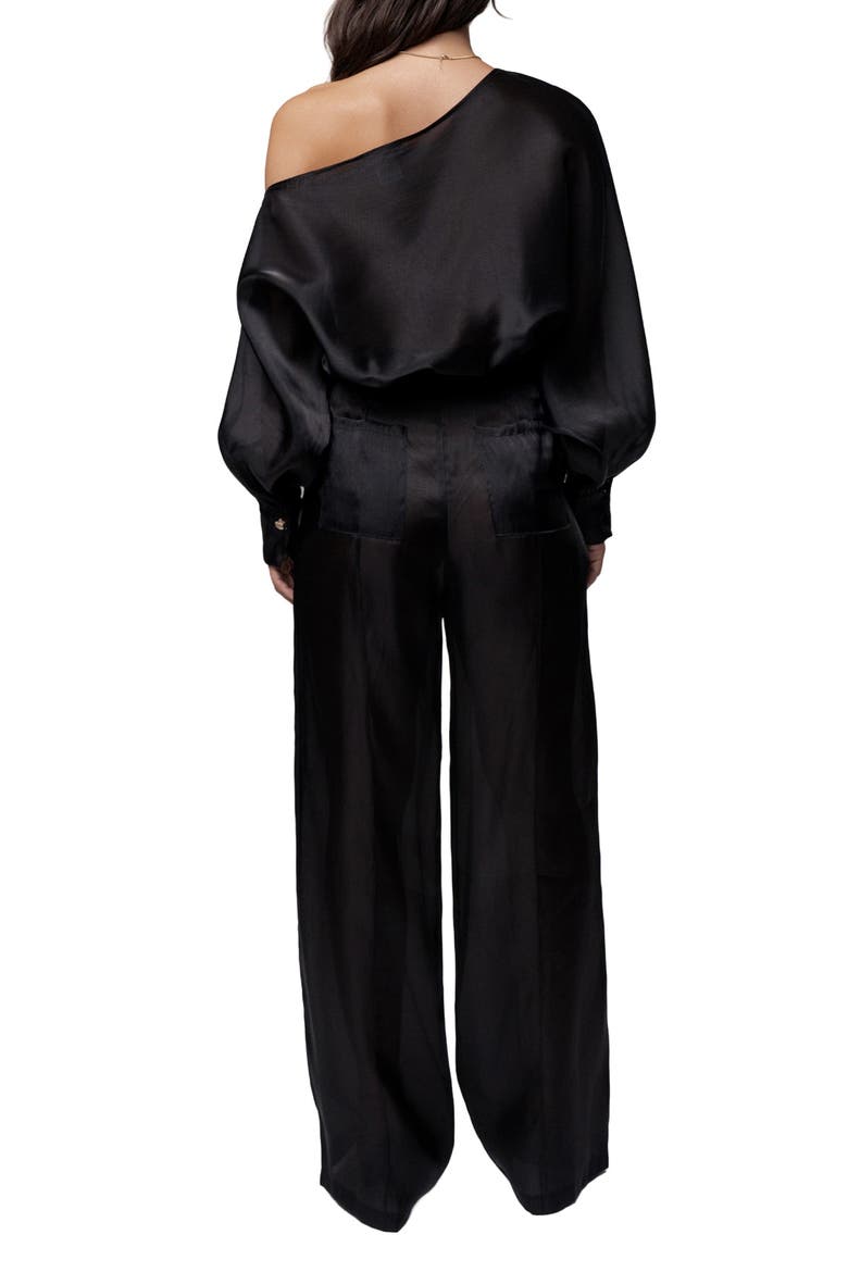 Resort Glow Organza Pants, Alternate, color, Black