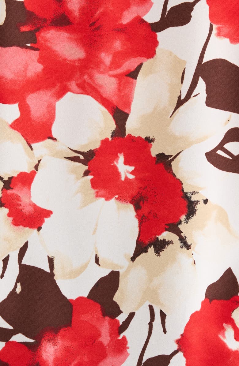 Anne Klein Ruffle Tie Neck Top, Alternate, color, White Dove Multi