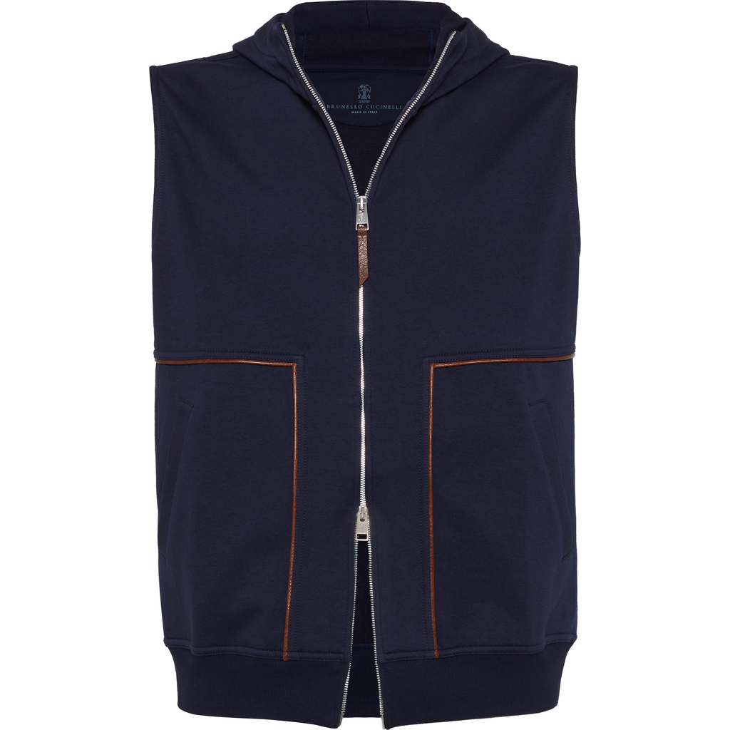 Brunello Cucinelli French Terry Vest In Cobalt