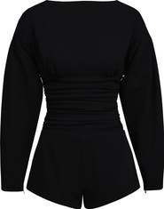 HOUSE OF CB Elisetta Gathered Long Sleeve Romper