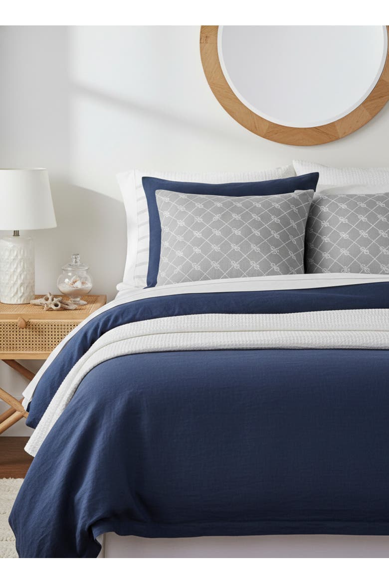 Captains Knots Linen Euro Pillow Cover Only, Alternate, color, Grey