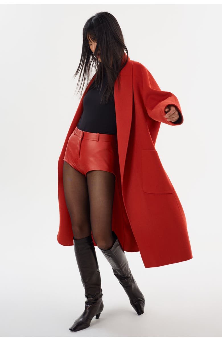 LAMARQUE Annaise | Leather Hot Shorts, Alternate, color, Crimson