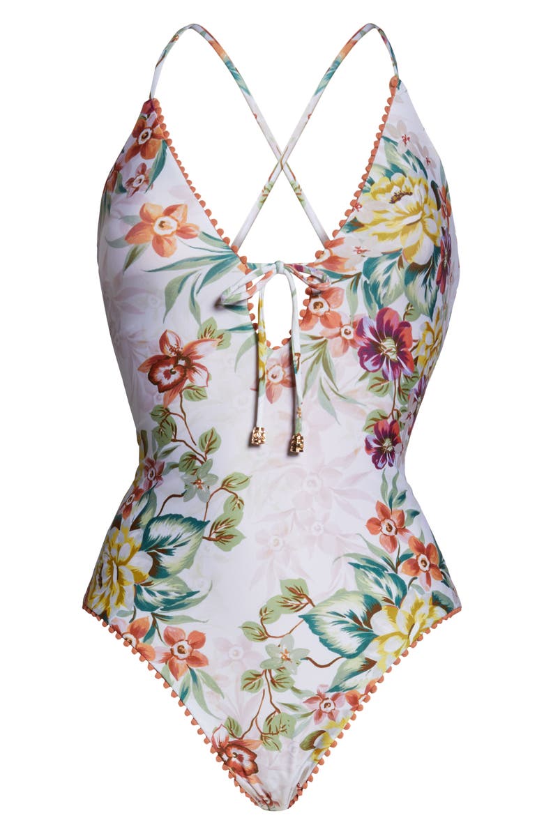 Isabella Rose Enchanted Lace-Up One-Piece Swimsuit, Alternate, color, 