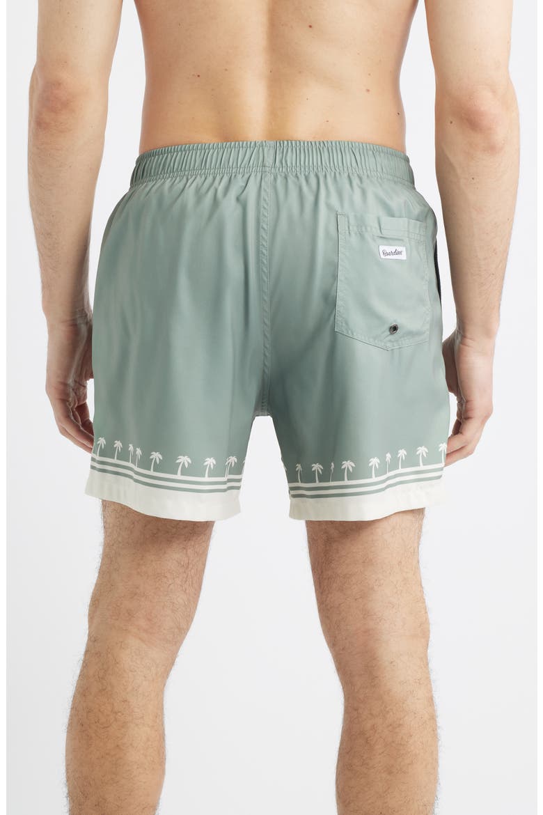 Palm Tree Print Swim Trunks, Alternate, color, OLIVE