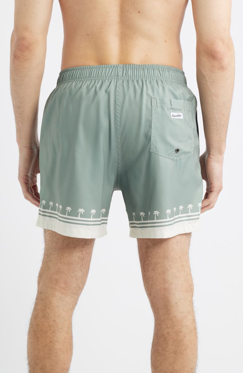 Boardies Palm Tree Print Swim Trunks, Alternate, color, Olive