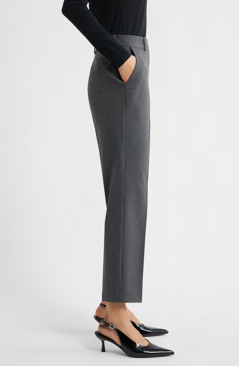 Nordstrom The Lena Slim Cropped Trousers, Alternate, color, Grey Dark Heather