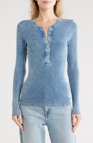 Good American Jeanius Fitted Henley Top