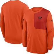 Nike Men's Nike Orange Cincinnati Bengals Sideline Coach UV Performance Long Sleeve T-Shirt