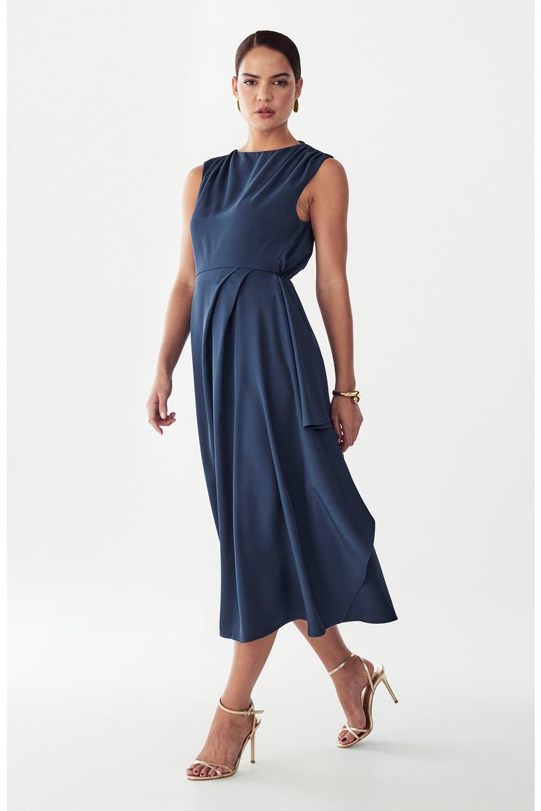 Giselle Midi Dress, Alternate, color, Petrol Blue