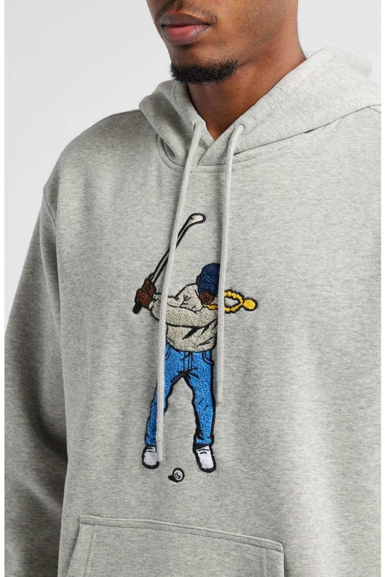 Swingman Core Fleece Hoodie, Alternate, color, HEATHER GREY