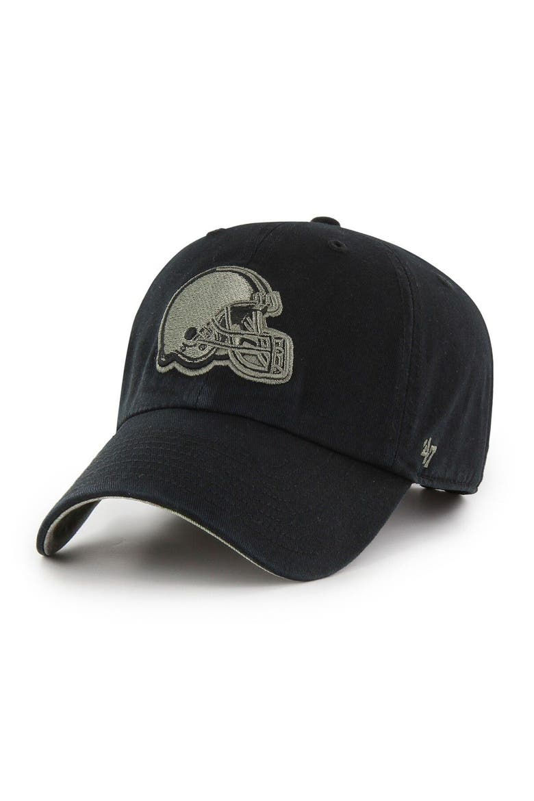 Men's '47 Black Cleveland Browns Ballpark Clean Up Adjustable Hat, Main, color, Black