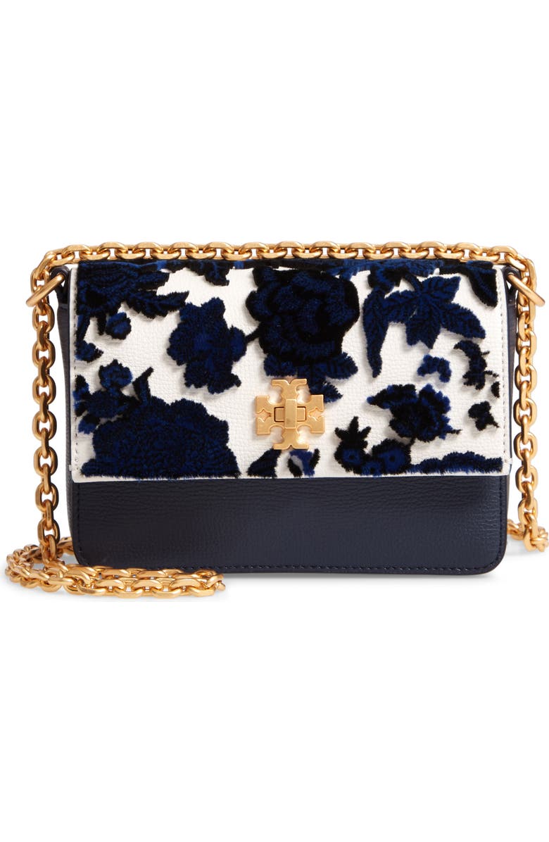 Tory Burch Mini Kira Leather & Fil Coupé Bag, Main, color,
