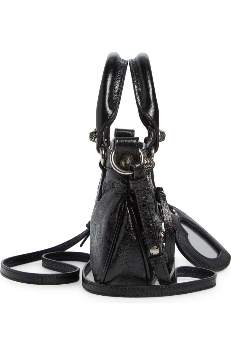 Balenciaga Mini Neo Cagole Metallic Leather Tote, Alternate, color,