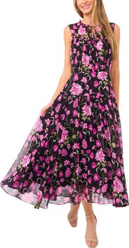 CeCe Pleated Sleeveless Maxi Dress