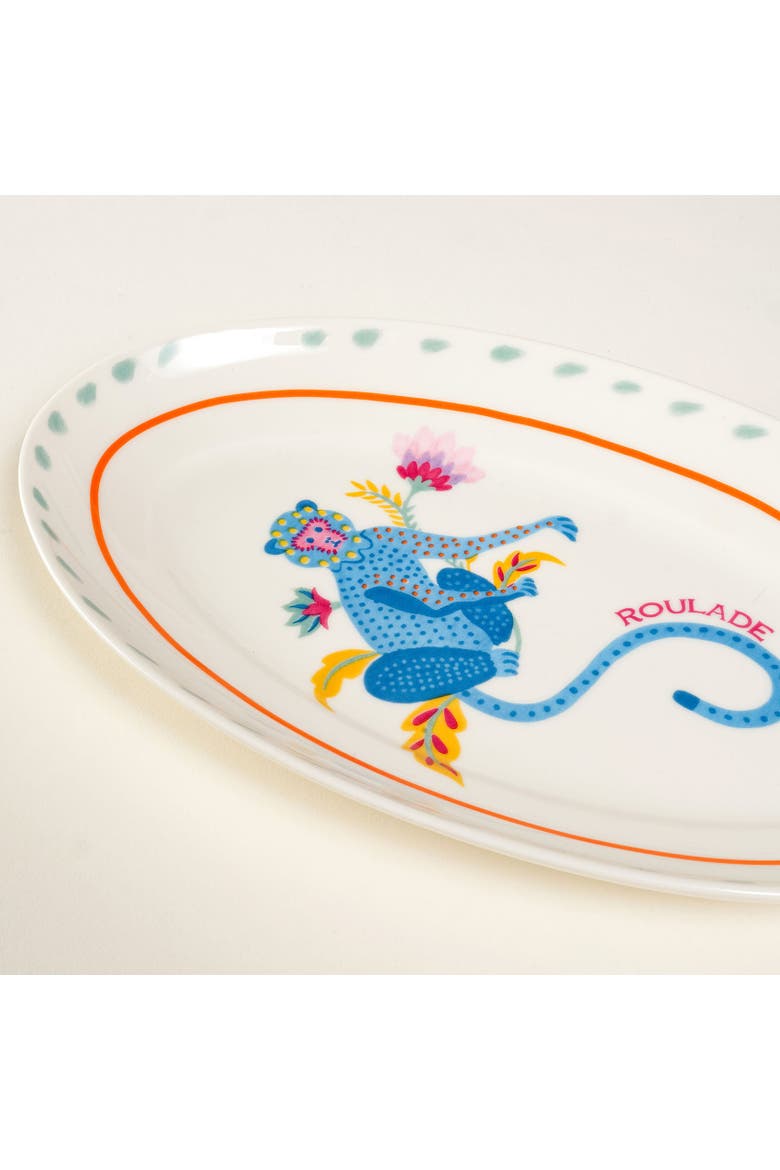 Floral Porcelain Platter 2 Pcs Set, Alternate, color, White
