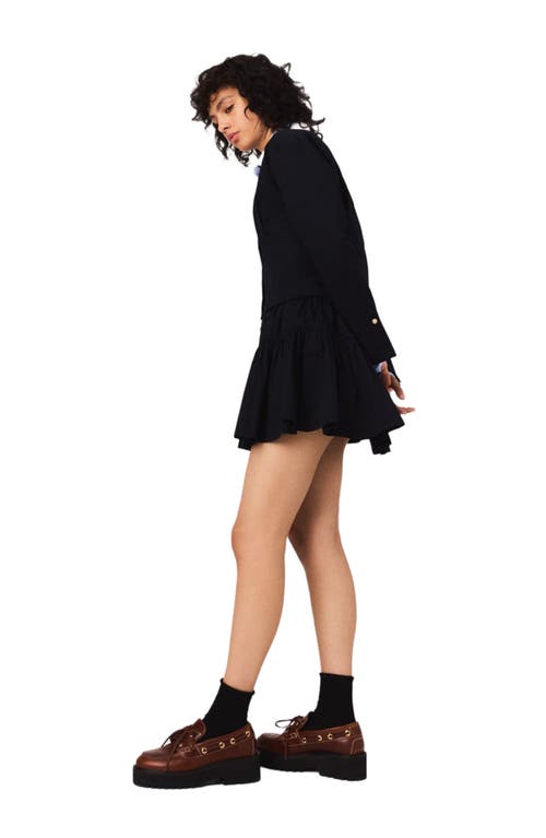 Maje Mini Elasticated Waist Skirt In Black