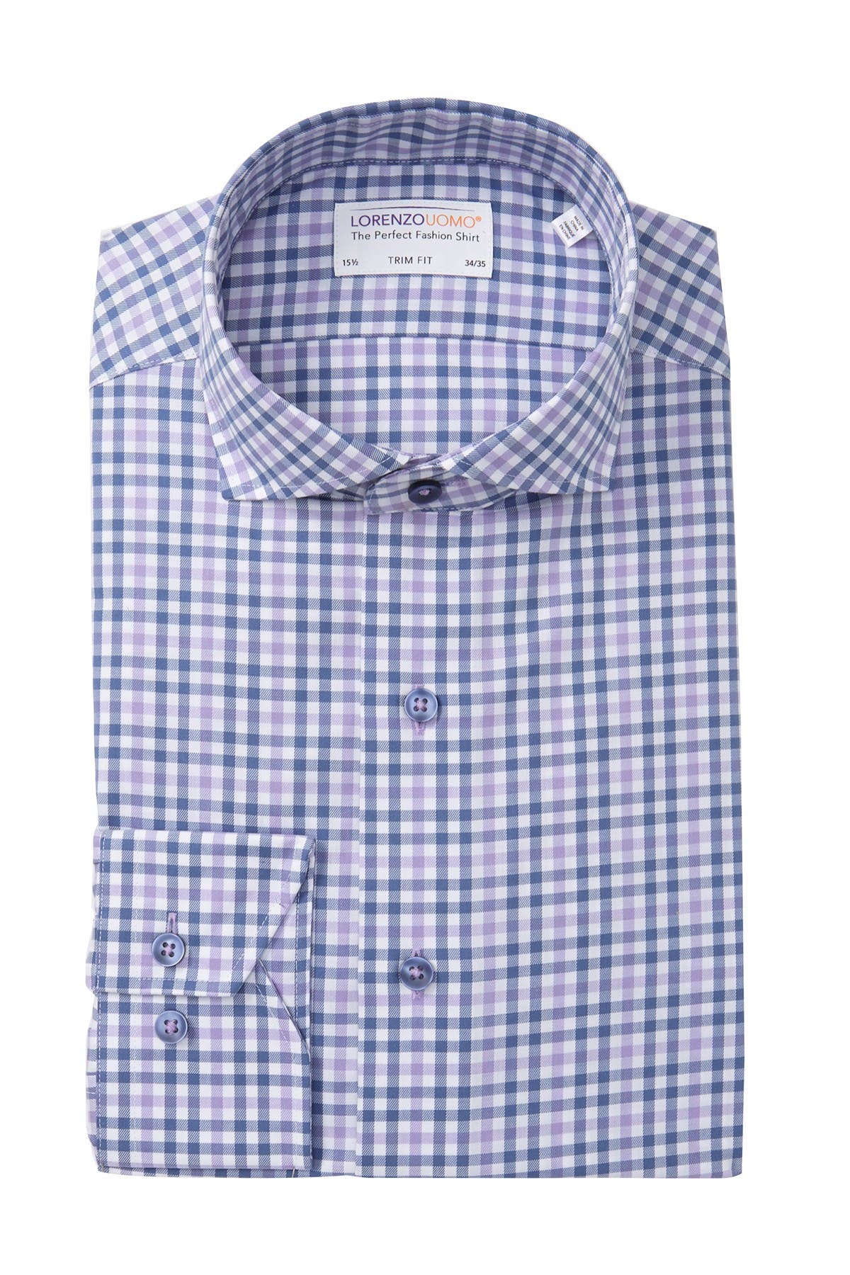 Plaid Long Sleeve Trim Fit Shirt