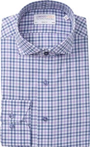 Lorenzo Uomo Plaid Long Sleeve Trim Fit Shirt