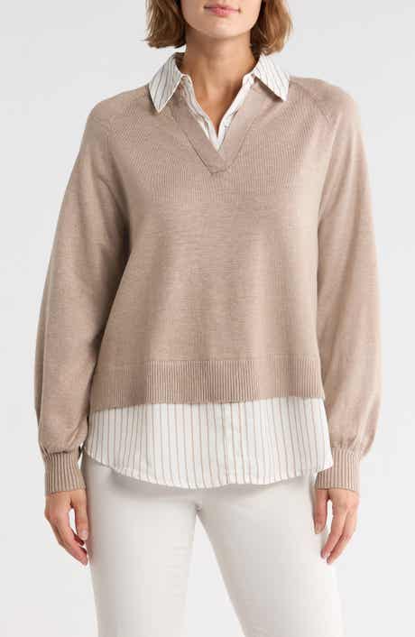 V-Neck Twofer Sweater