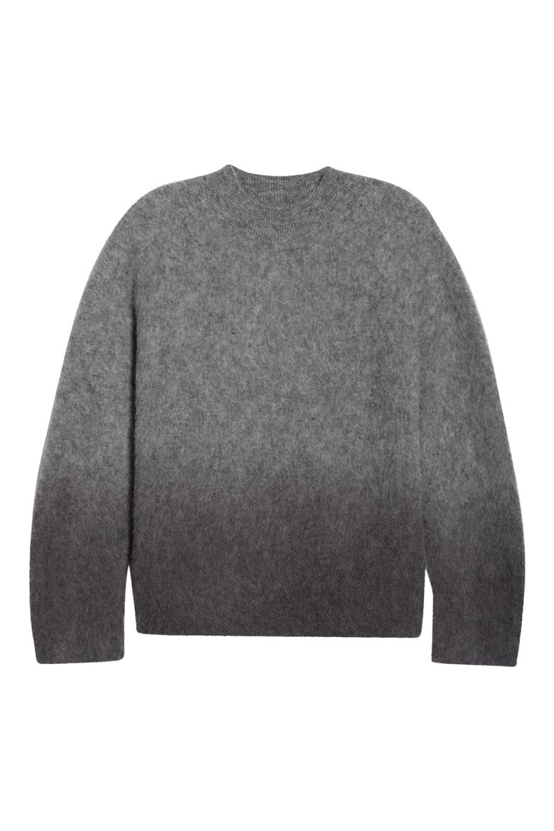 Ombré Brushed Alpaca & Wool Blend Sweater, Alternate, color, GREY OMBRE
