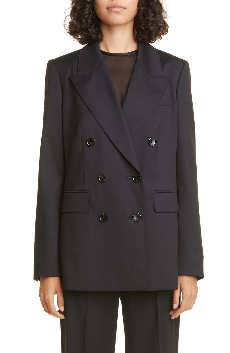 Max Mara Oppio Double Breasted Virgin Wool Jacket, Main, color, 