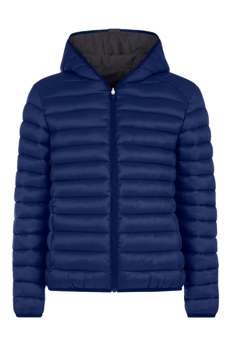Ezra Water Resistant Reversible Puffer Jacket, Alternate, color, GREY BLACK/ ECLIPSE BLUE