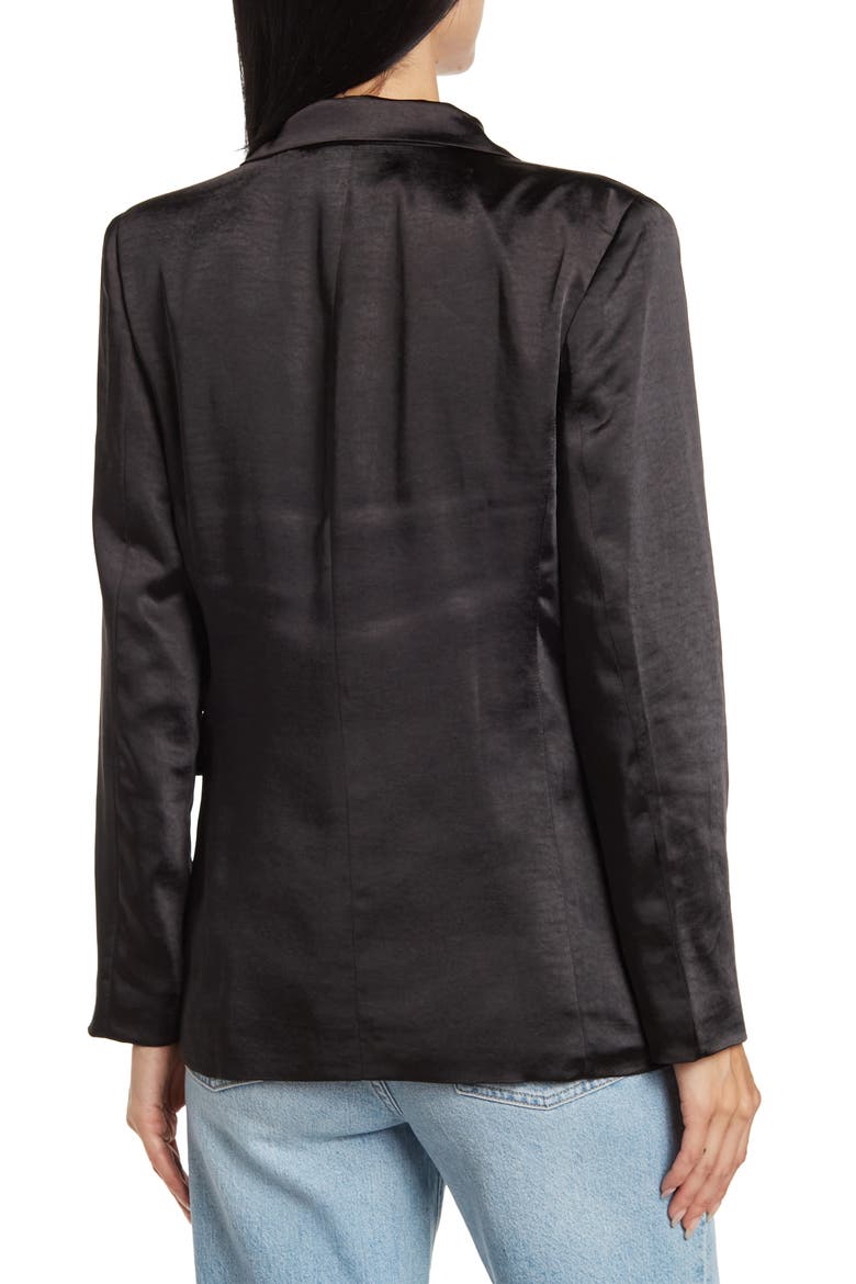 Satin Blazer, Alternate, color, BLACK