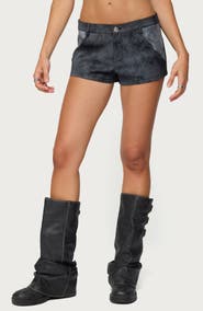 EDIKTED Rhiley Contrast Faux Suede Shorts