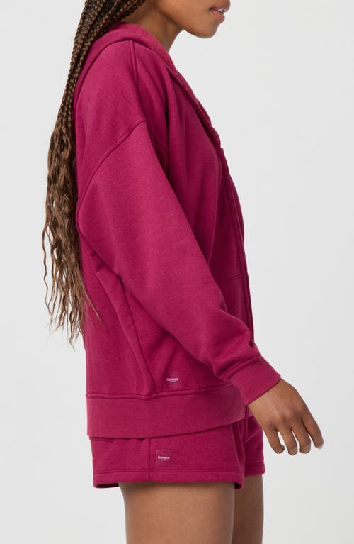 Florence By Mills Cozy Crush Oversize Zip Hoodie In Red