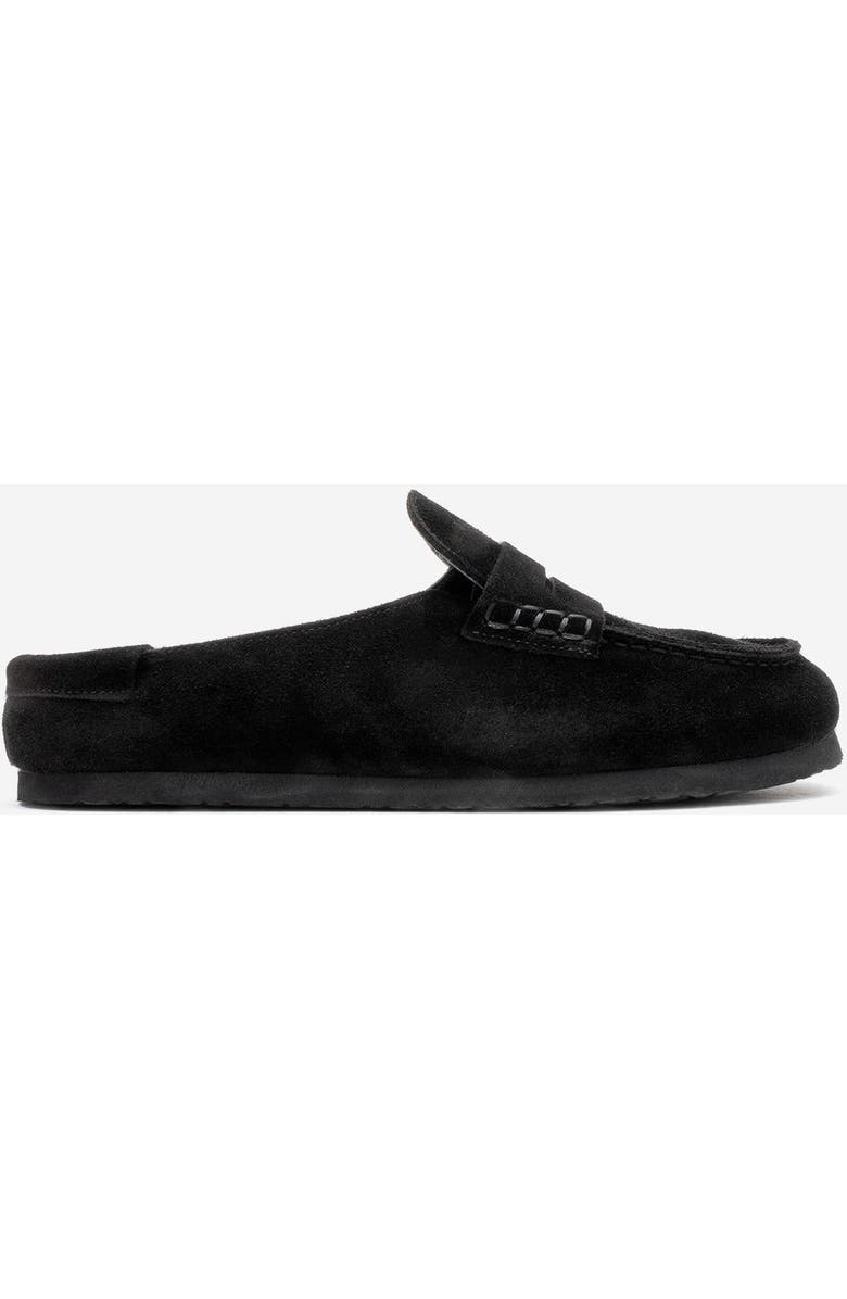 Forever & Always Shoes Priva Leather Slip-On Slipper, Alternate, color, Black Suede